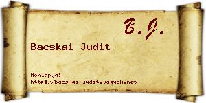 Bacskai Judit névjegykártya